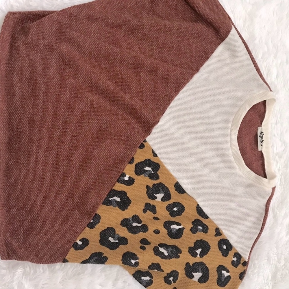 Leopard Print Color Block Sweater - image 4